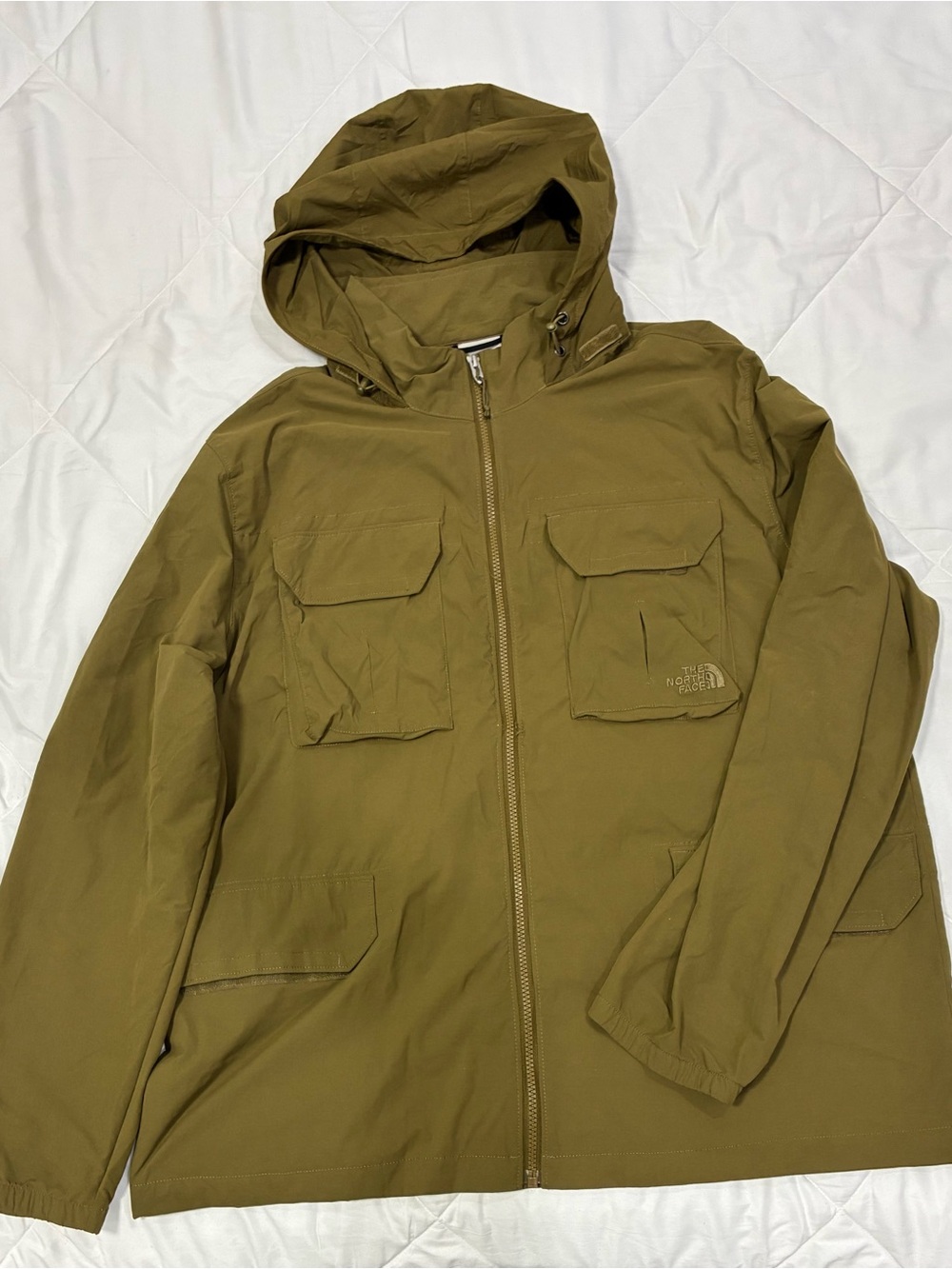 The North Face Olive Green Hooded Windbreaker